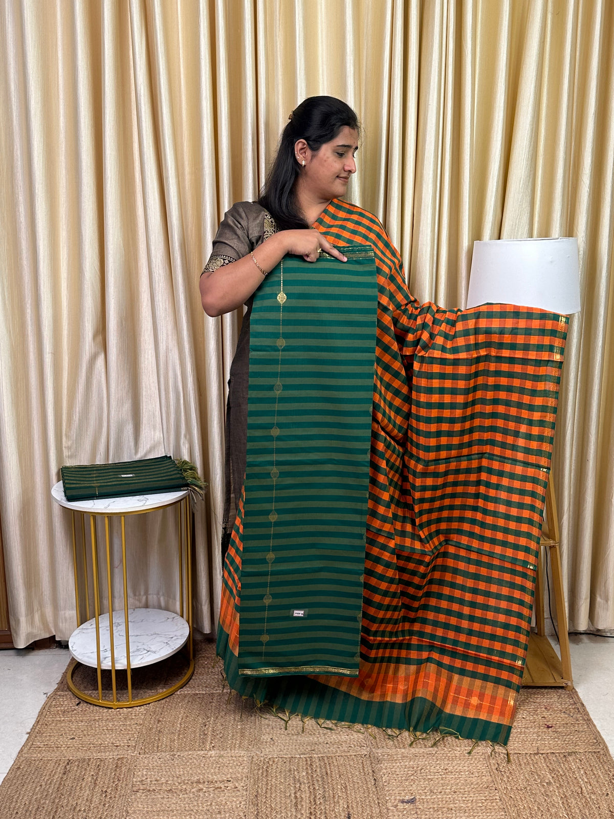 Maheswari checks 2 piece set-MDS40