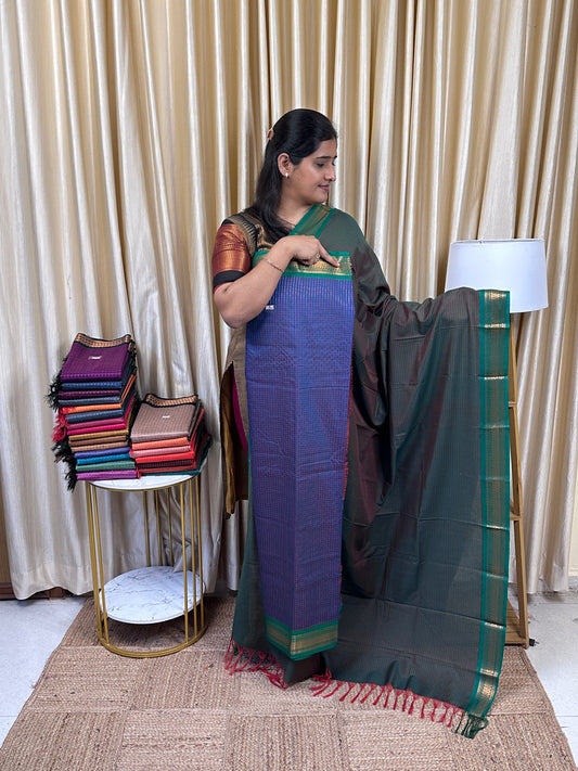 Kalyani checks silk by cotton 2 piece set - 8