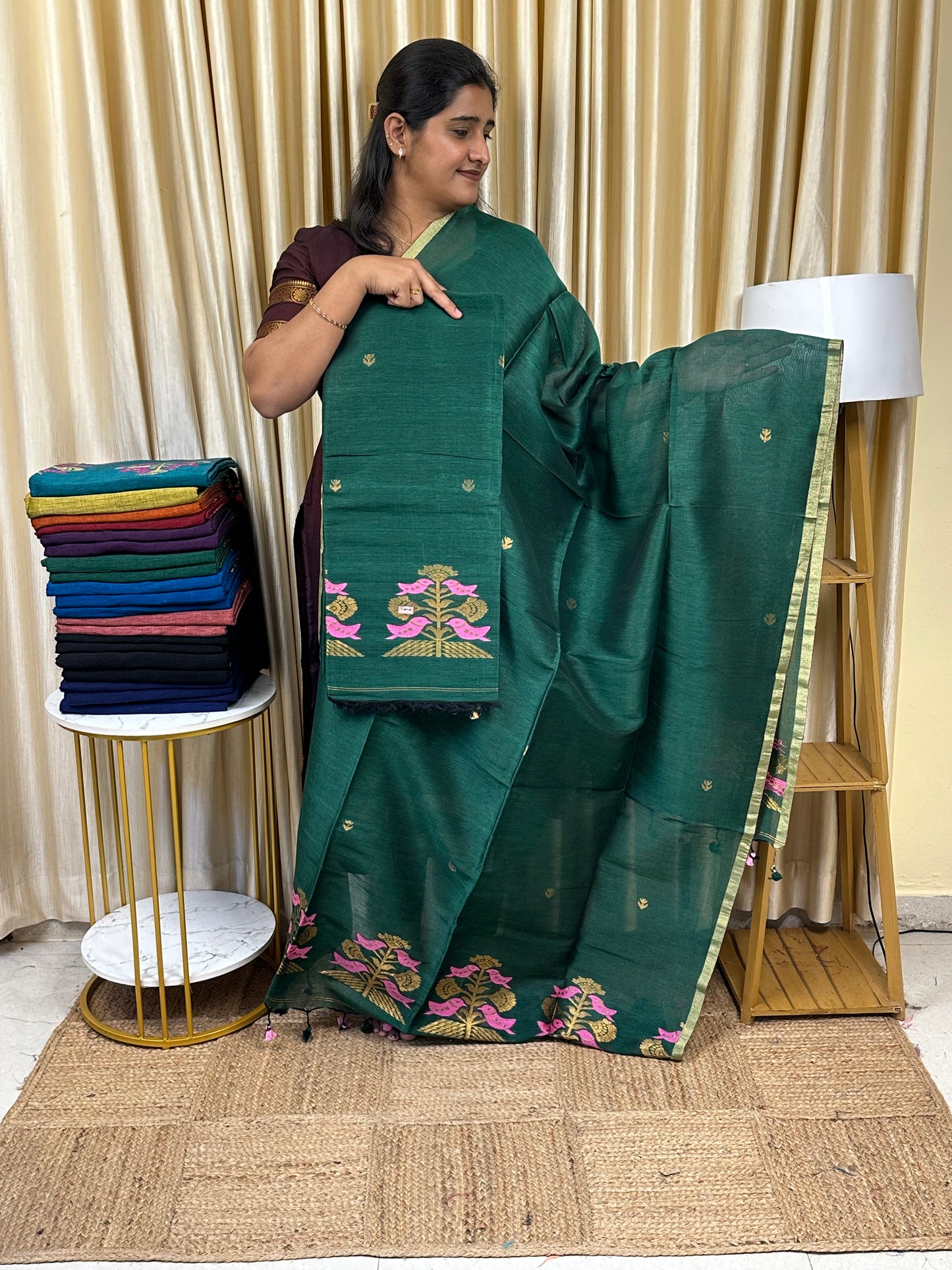 Linen Banarasi Jamdhani handloom JAM69
