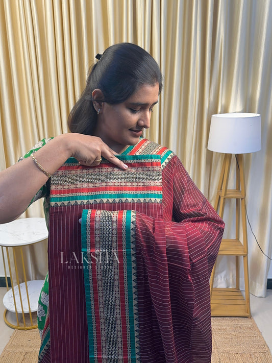 Maroon Narayanpet Chiruta Salwar Suit