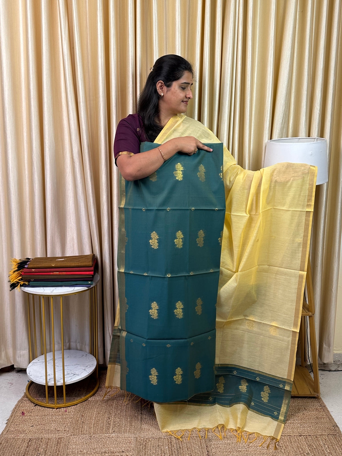 Chanderi silk cotton 2 piece set -Kayal16