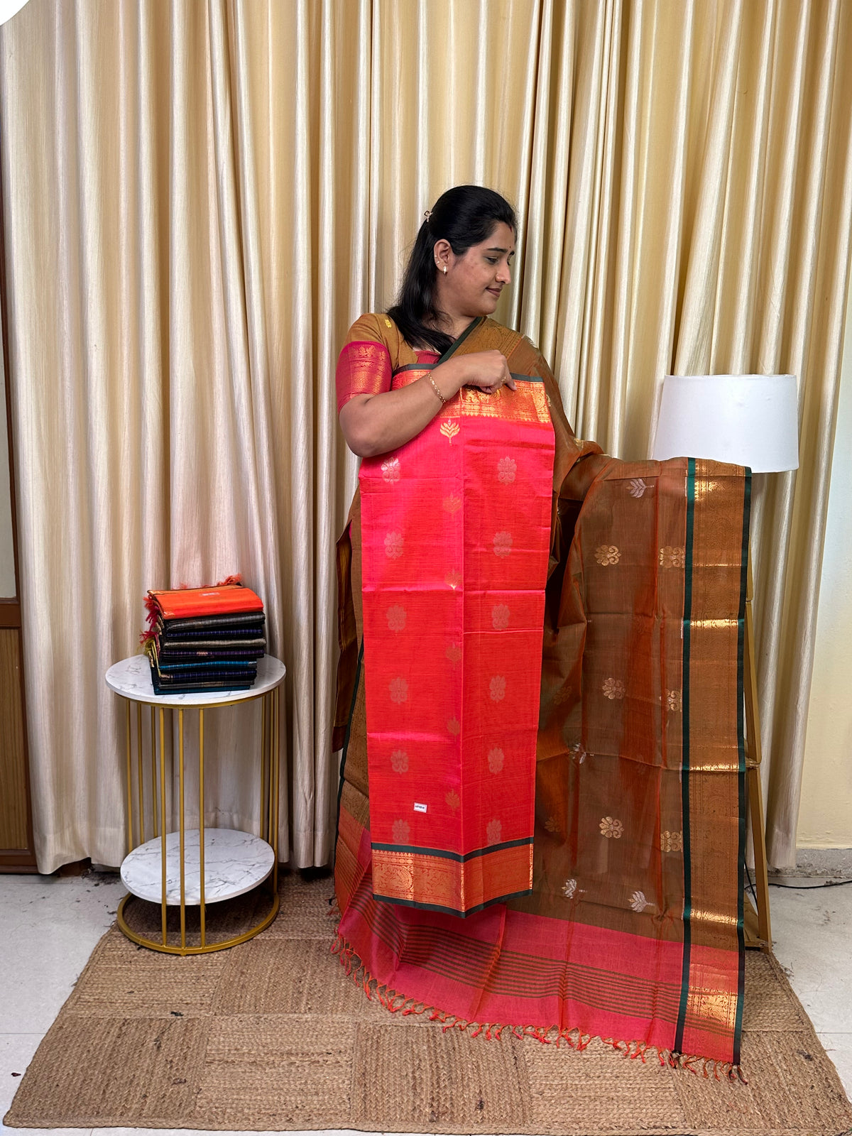 Special butta Mangalgiri handloom 2 piece set-Lotus10