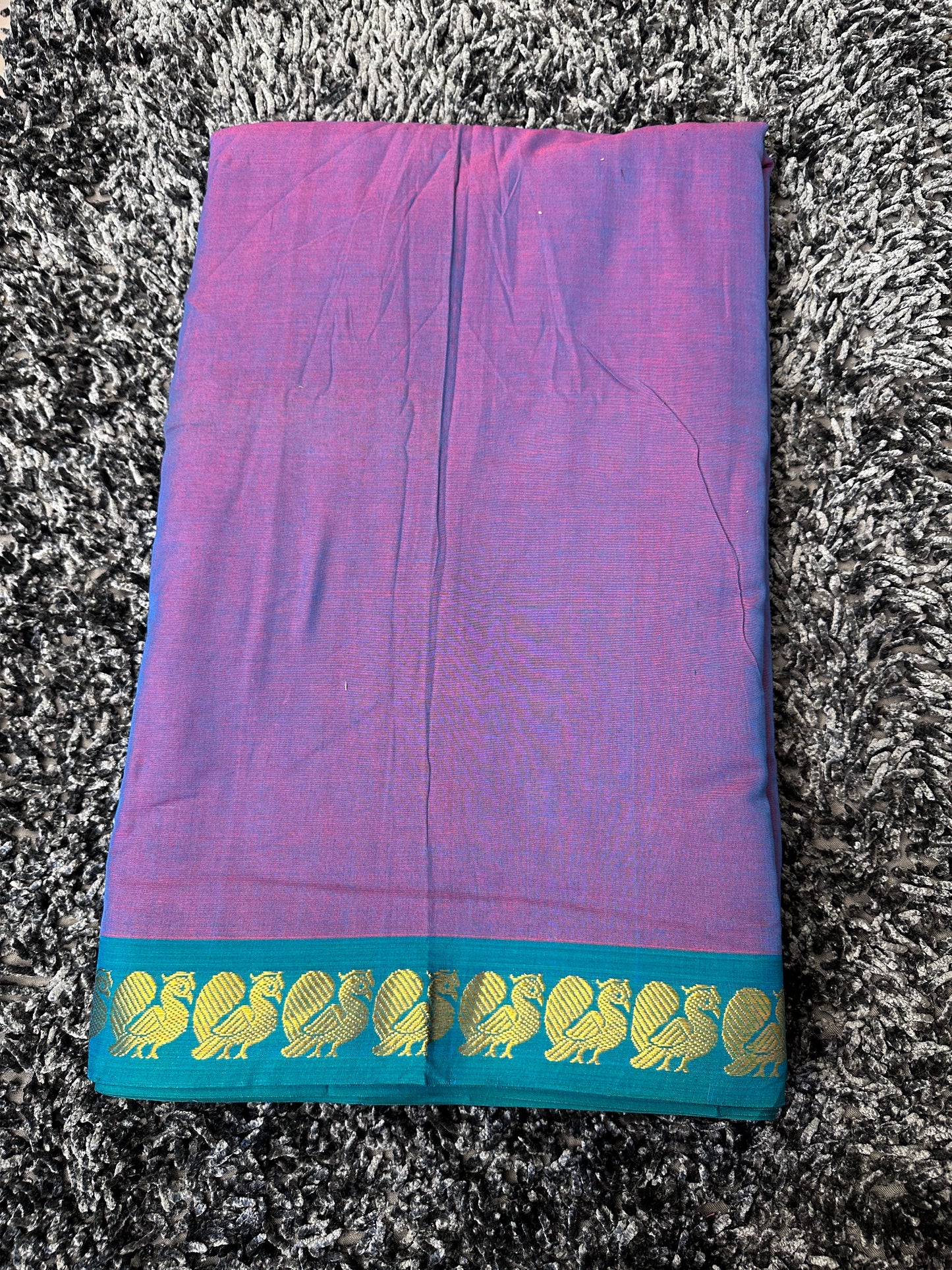 Narayanpet Mayil border  fabric 1 meter cut  - 7