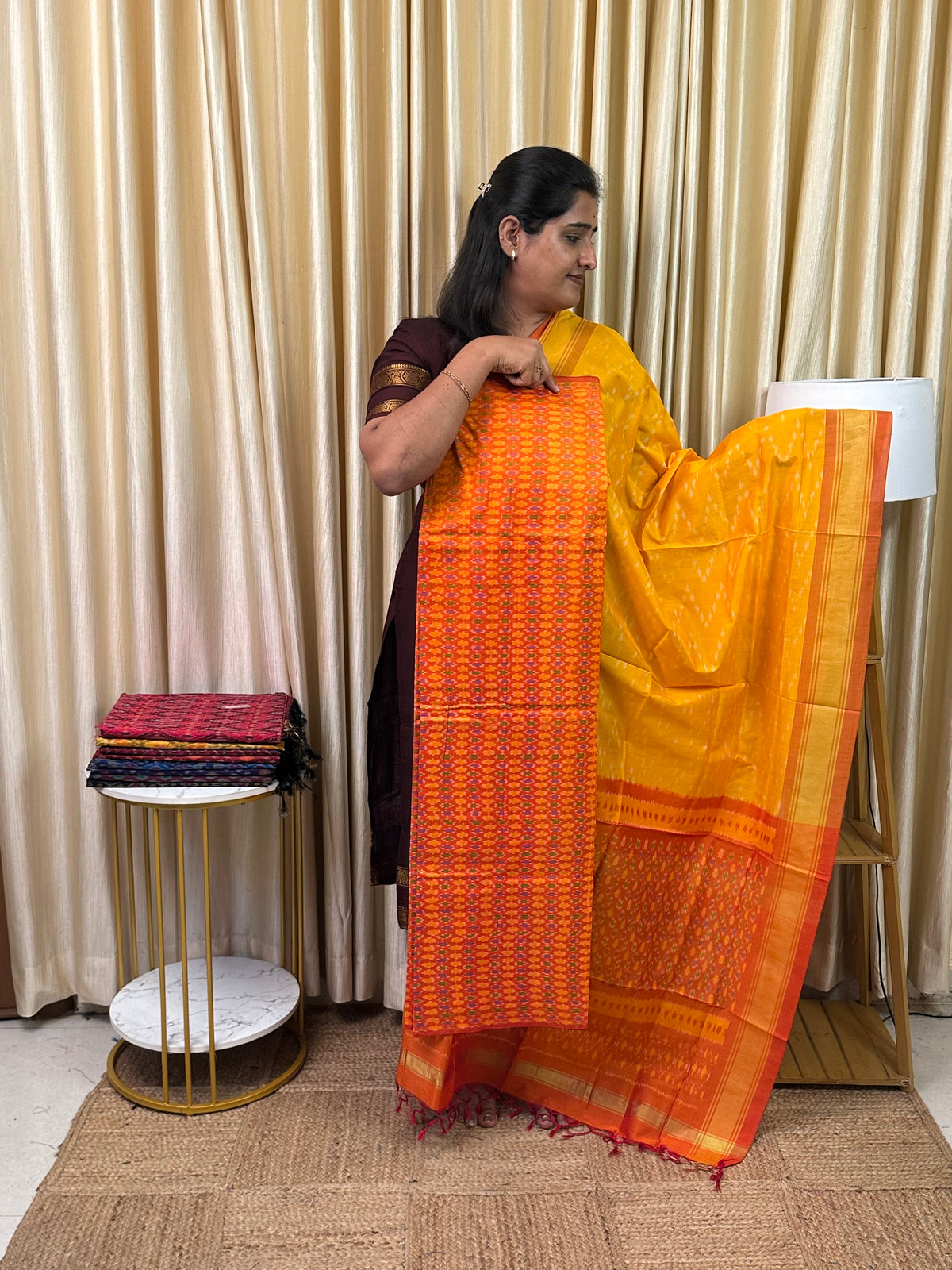Sico pochampalli ikat handloom 2 piece set-SIKT11