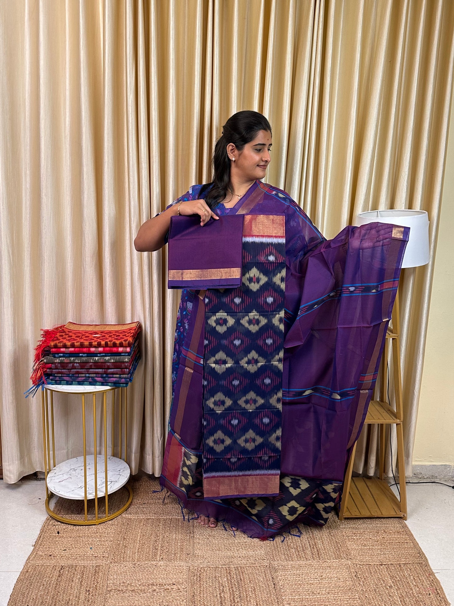 Handloom Pochampalli Sico 3 piece set -KHP 35