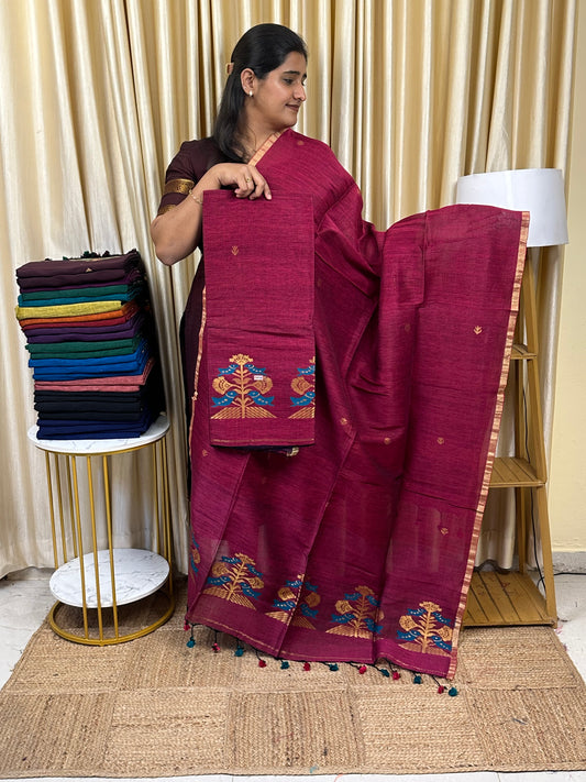 Linen Banarasi Jamdhani handloom JAM64