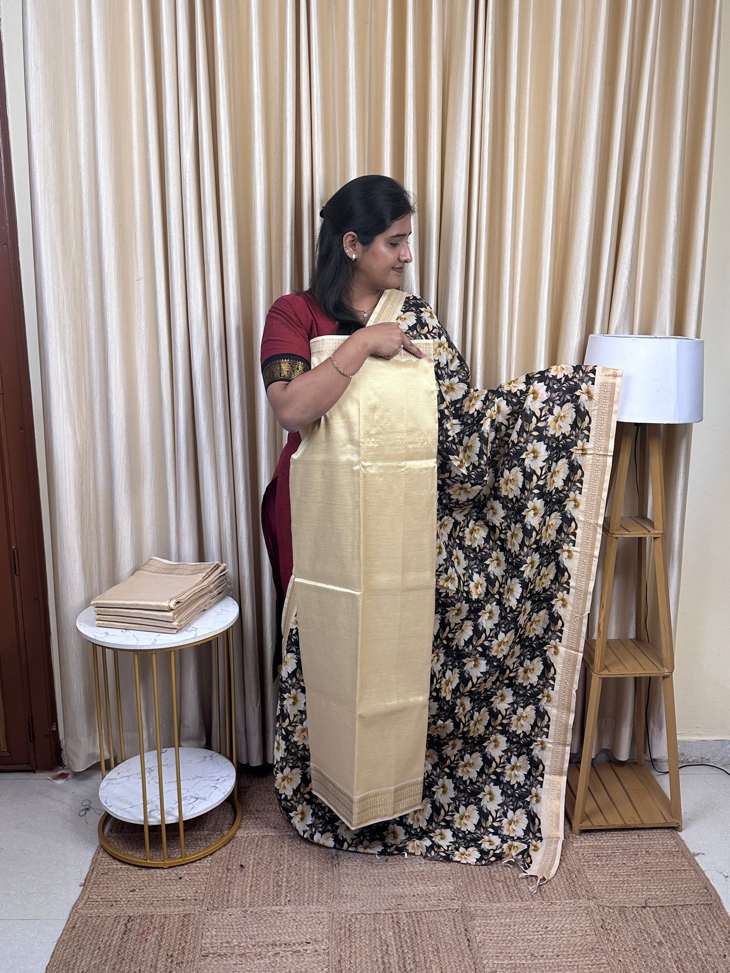 Onam special Mangalgiri pattu 2 piece set -Varnika 13