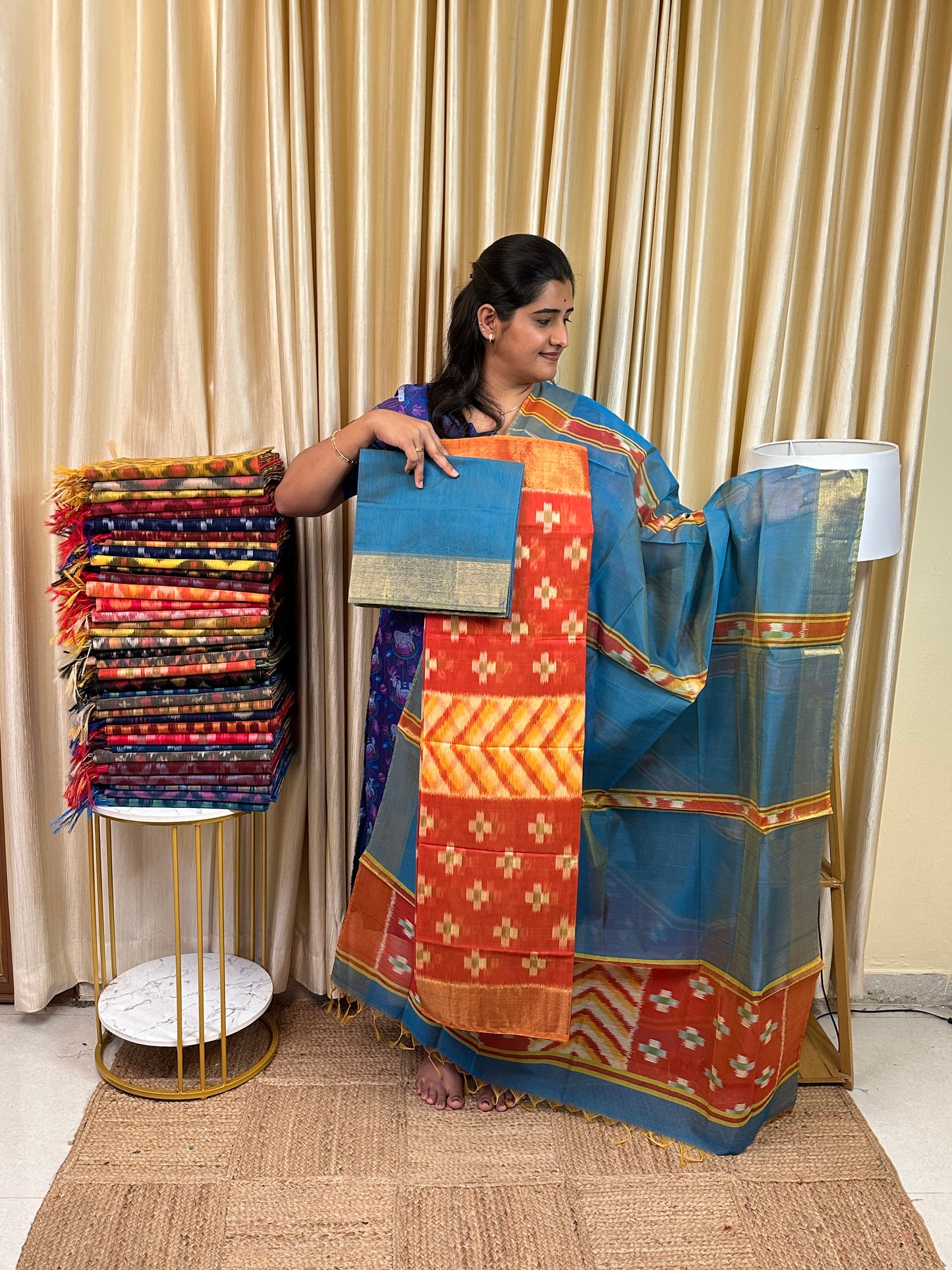 Handloom Pochampalli Sico 3 piece set -KHP 9
