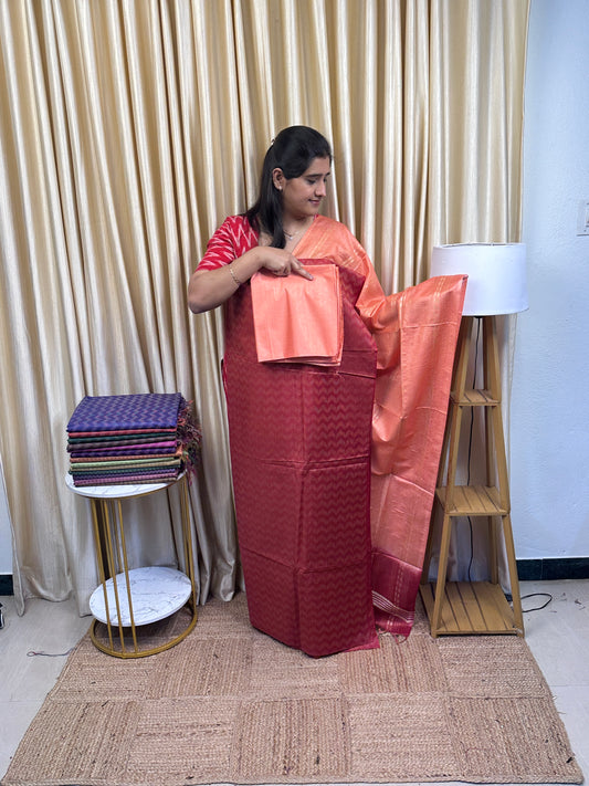 Semi Matka Tussar 3 piece set-TTC3