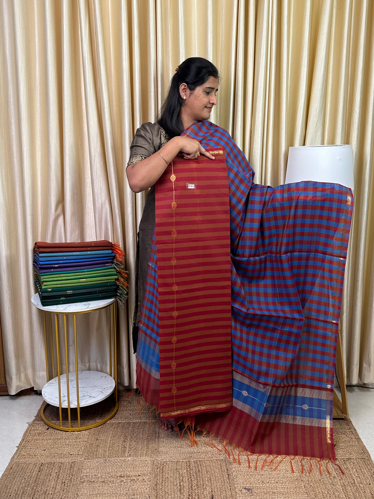 Maheswari checks 2 piece set-MDS23