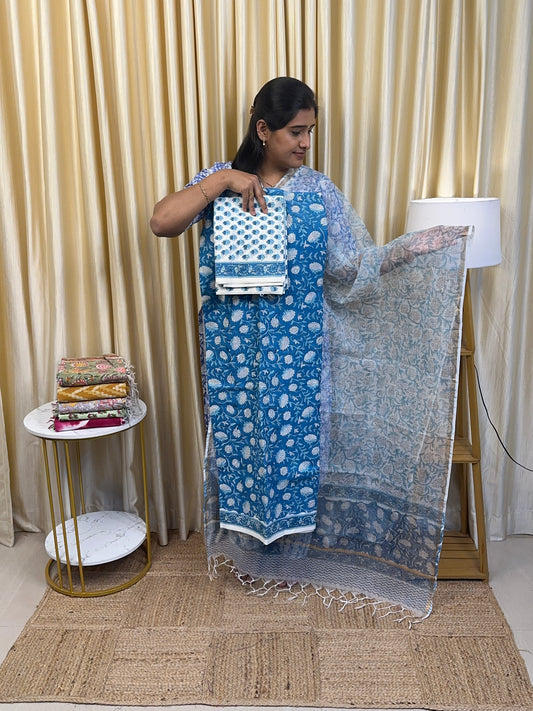 Jaipur cotton Salwar suit with Kota duppata-4