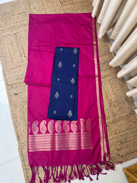 Premium semi soft silk 3 piece set -psc33