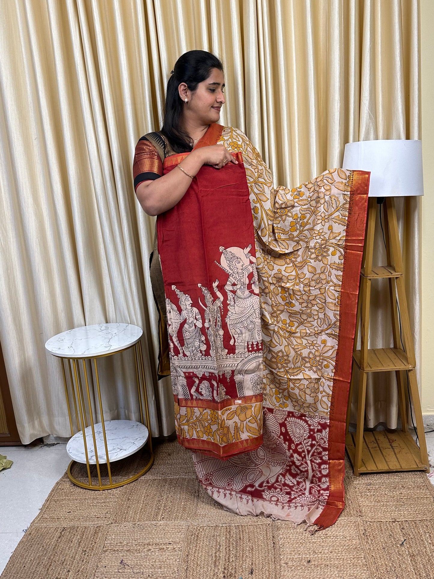 Gap border kalamkari 2 piece set - GGP7