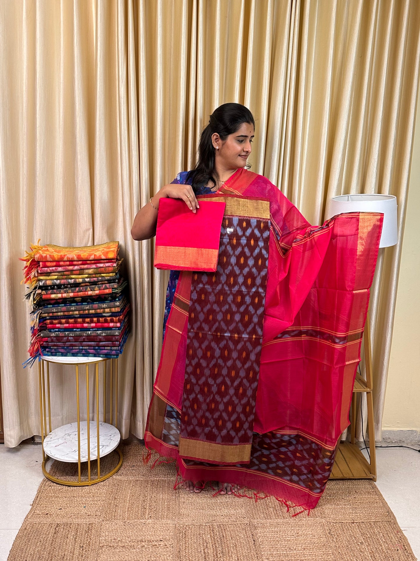 Handloom Pochampalli Sico 3 piece set -KHP 21
