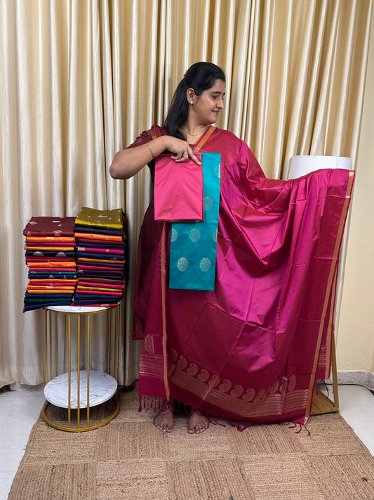 Premium semi soft silk 3 piece set -psc17