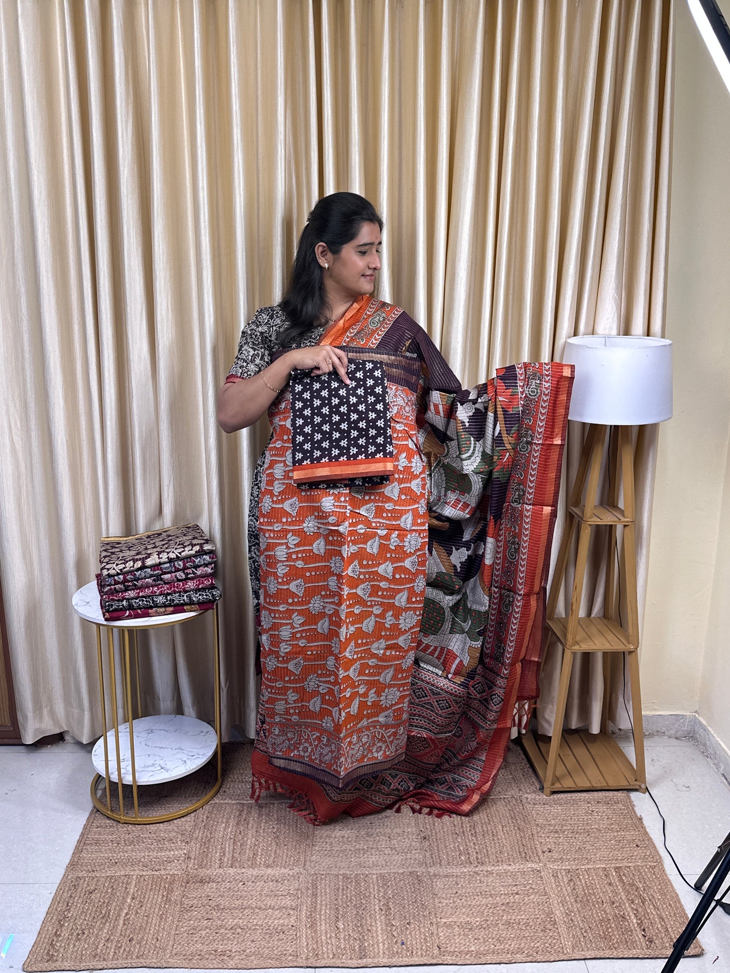 Maheshwari silk by cotton (vairaoosi inspired ) 3 piece set -MZ7