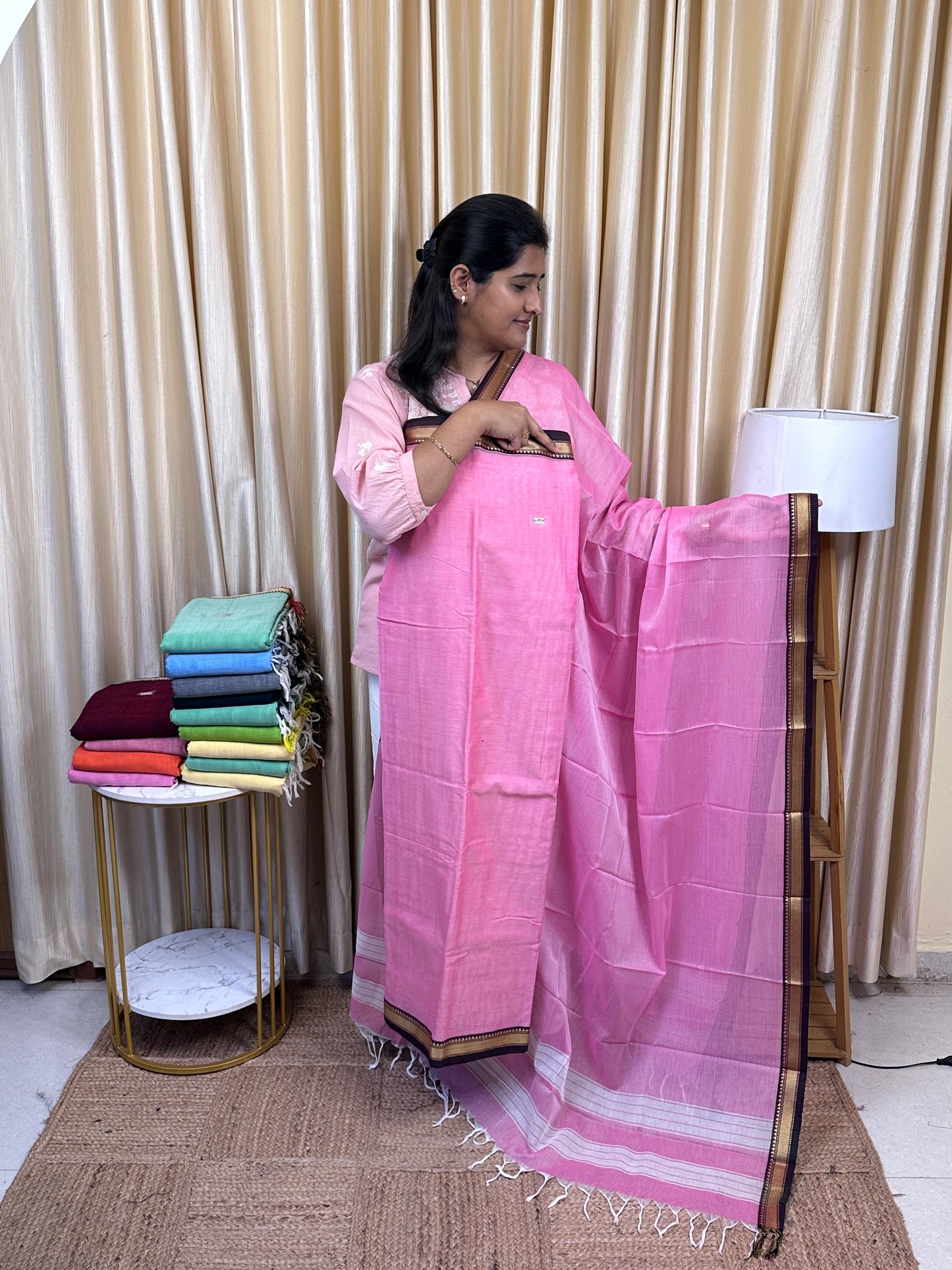 Narayanpet  checks Mercerised cotton (4.5 m Top)-NILA55