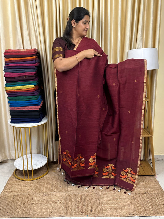 Linen Banarasi Jamdhani handloom JAM52