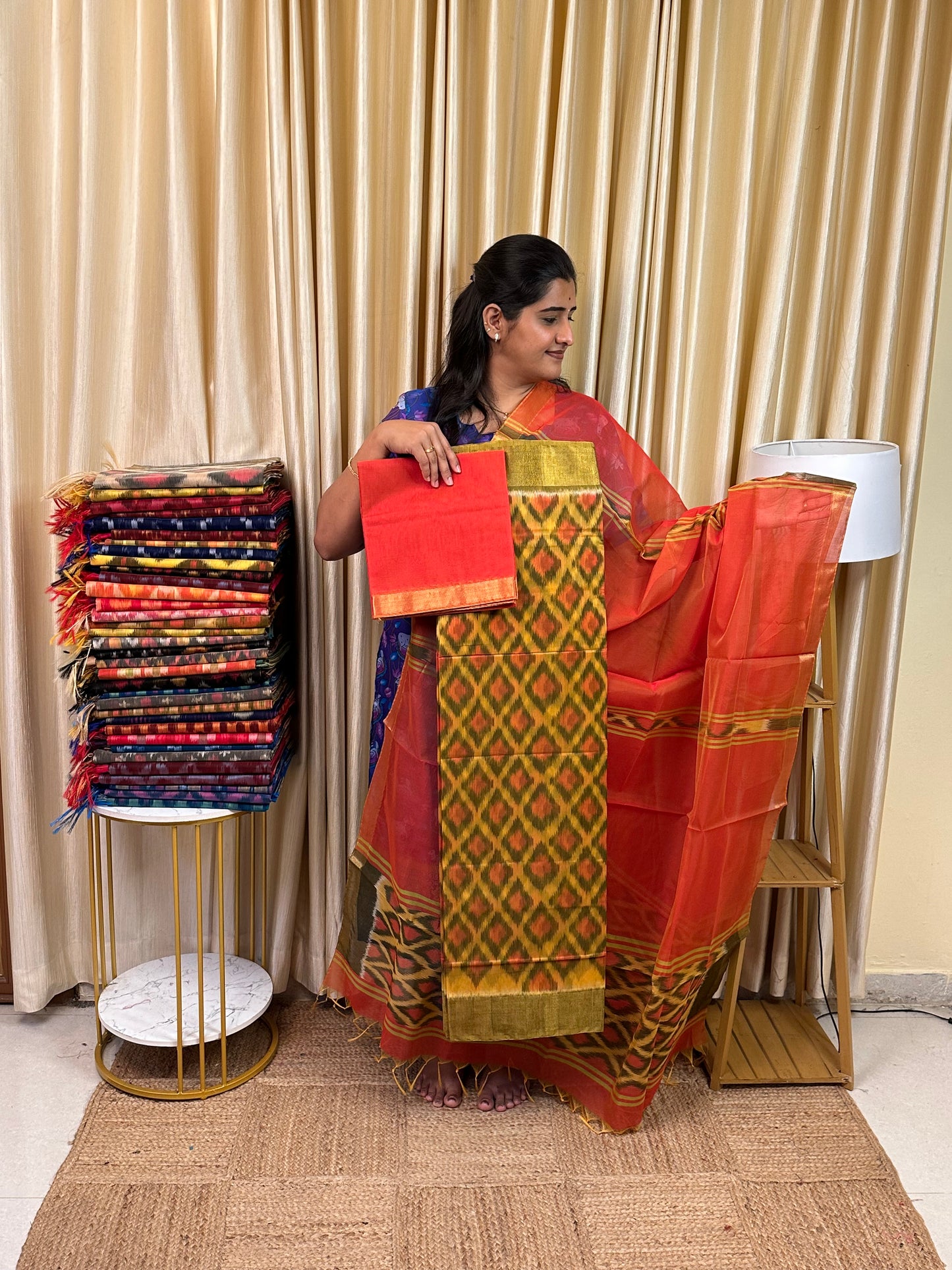 Handloom Pochampalli Sico 3 piece set -KHP 10