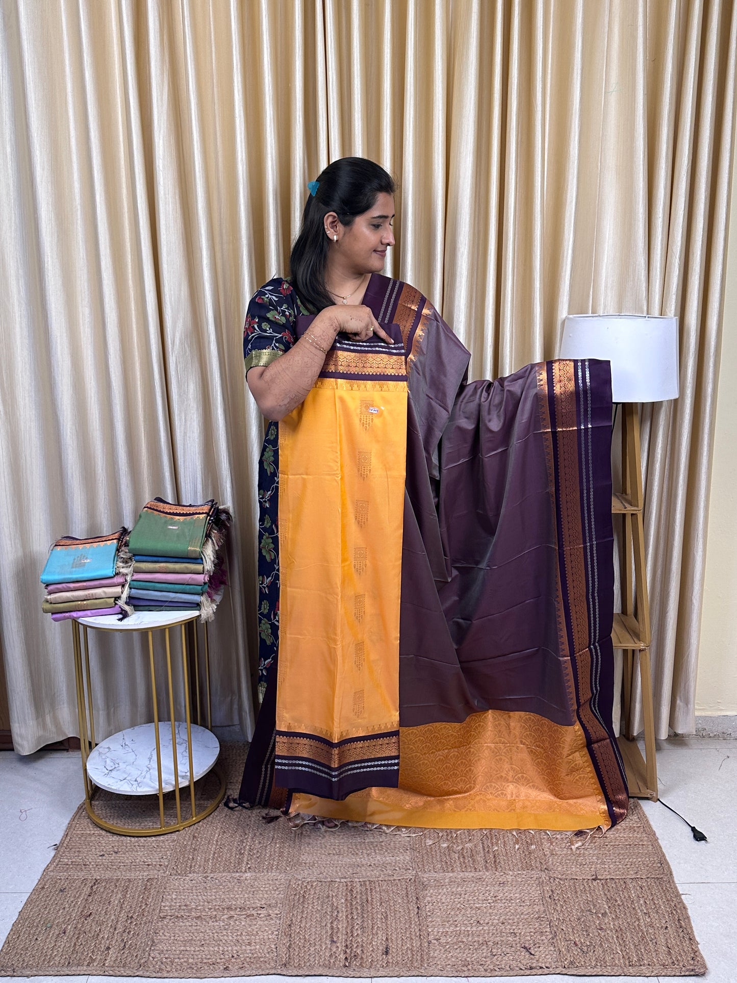 Semi Gadwal  soft silk 2 piece set-GWS23