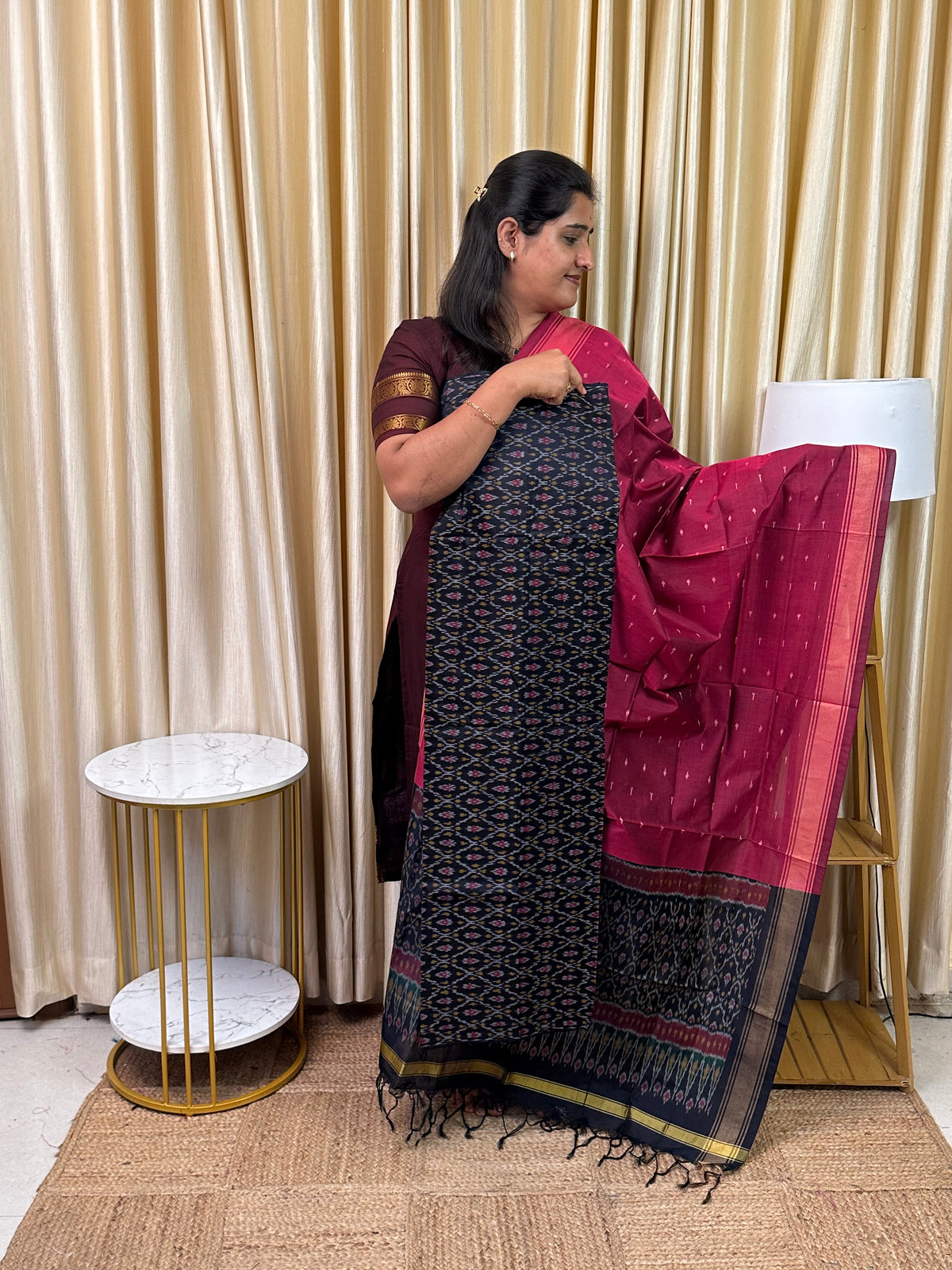 Sico pochampalli ikat handloom 2piece set-SIKT19