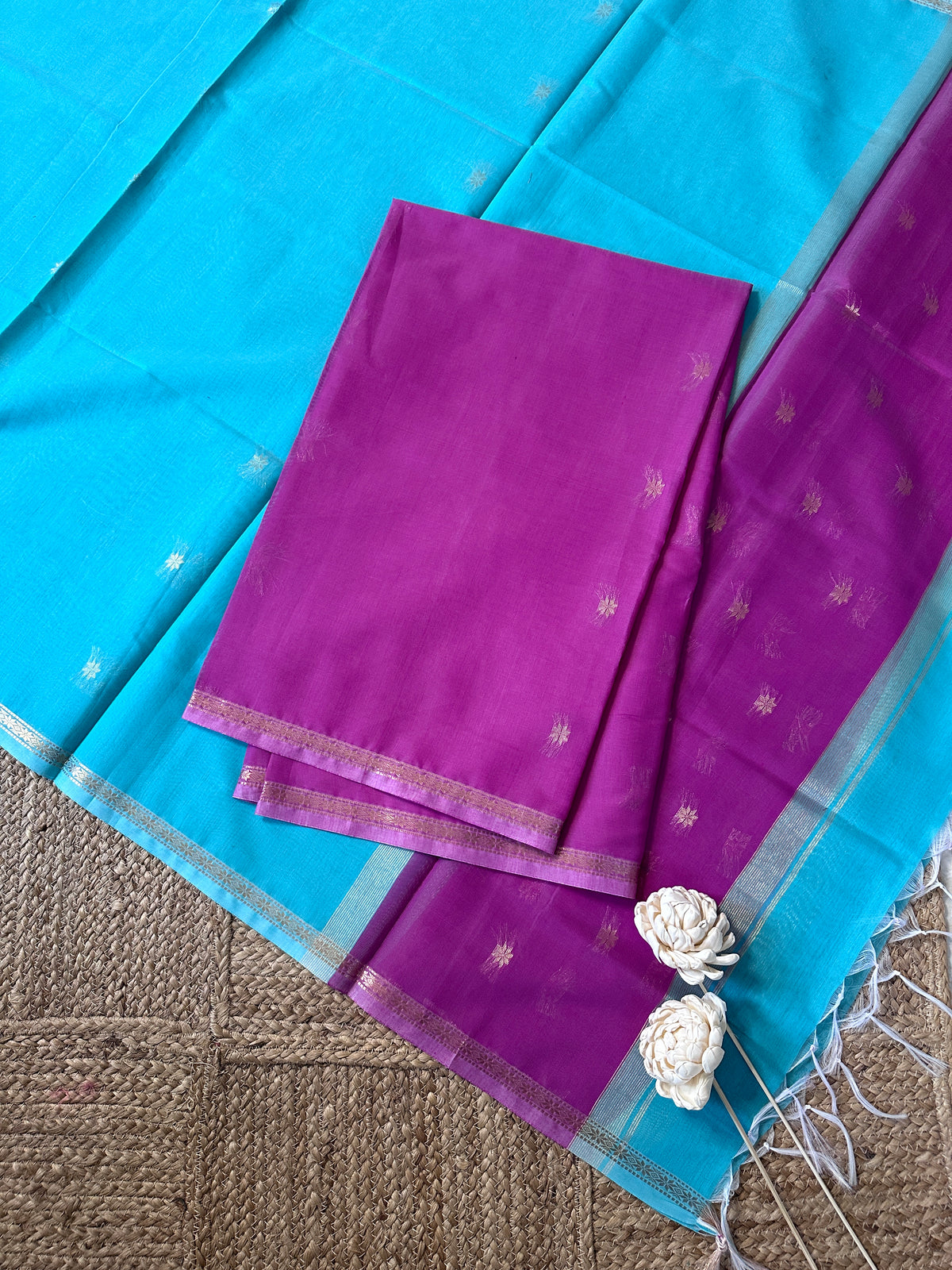 Maheswari silk cotton 2 piece set-ROJA38