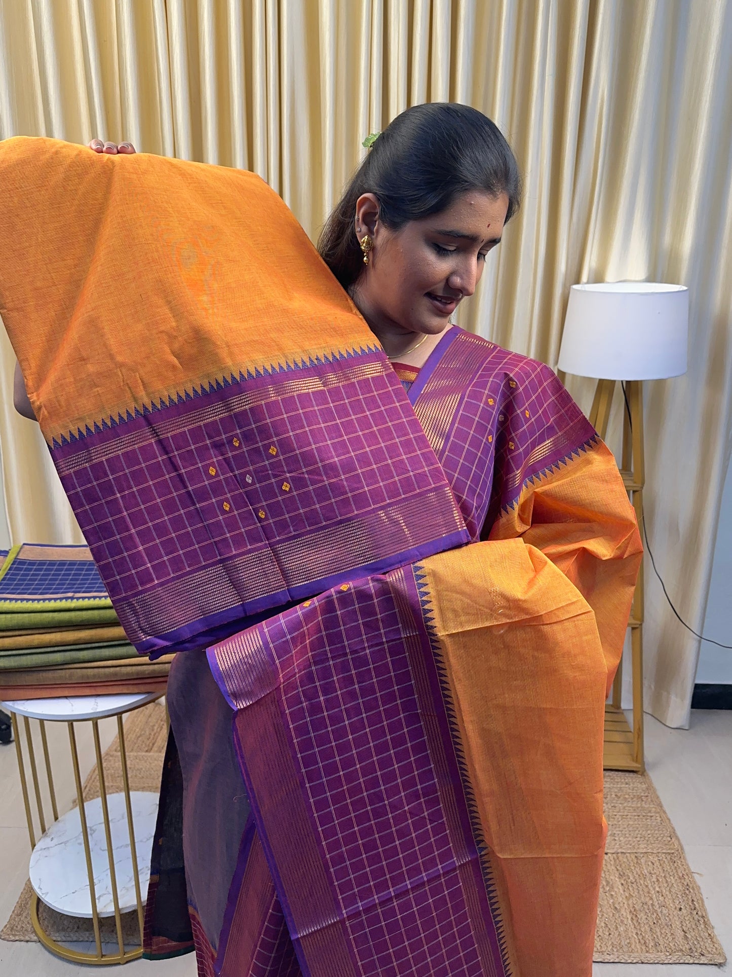 Sun rise Chettinad checked border