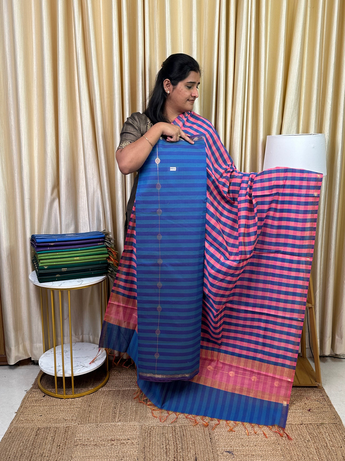 Maheswari checks 2 piece set-MDS27