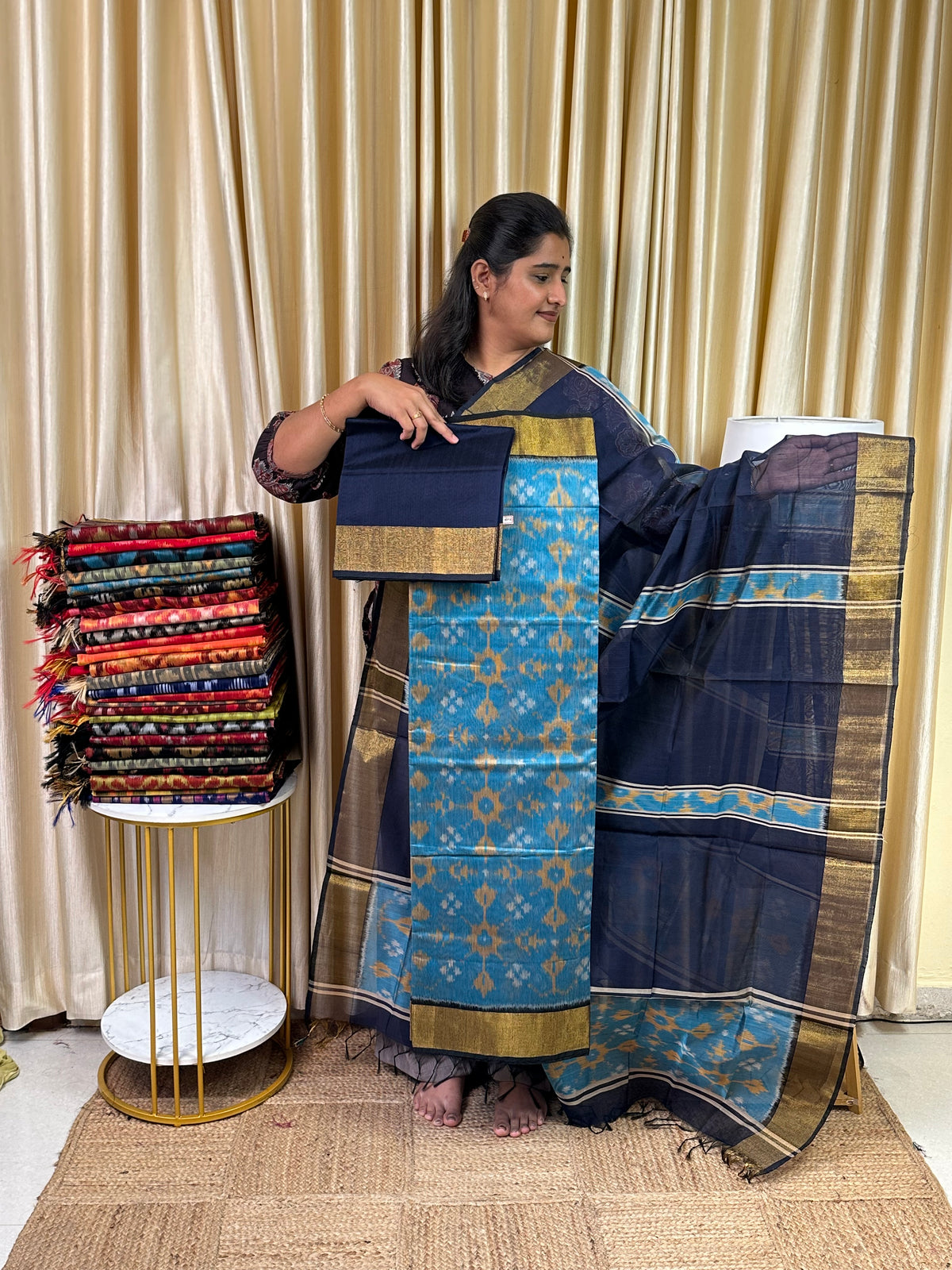 Handloom Pochampalli Sico 3 piece set -KHP 63
