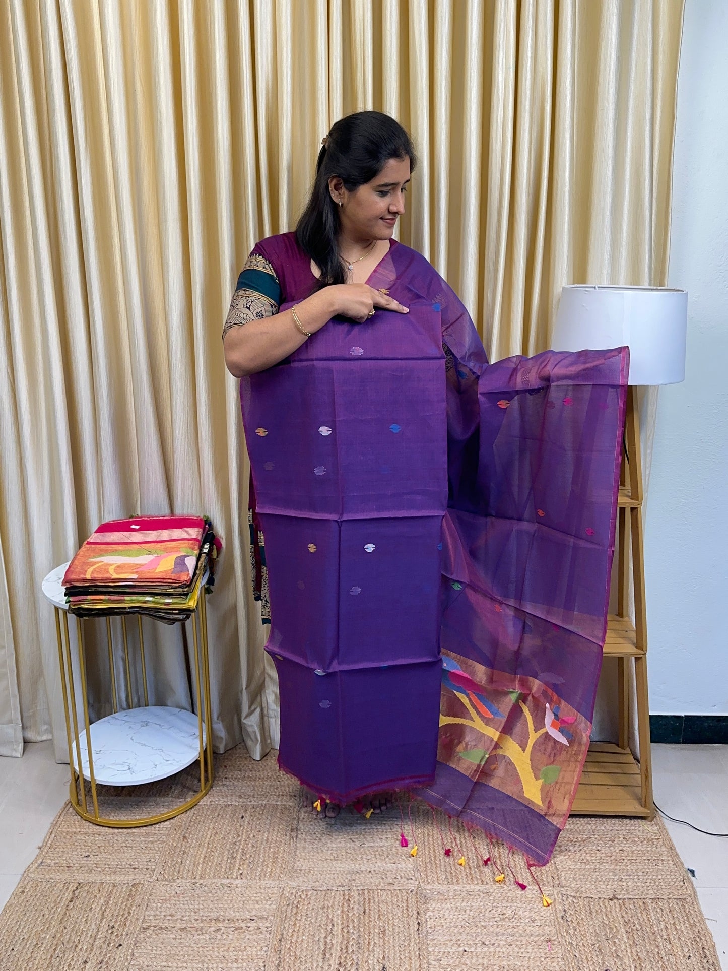 Muslin Jamdhani Handwork Birds-1