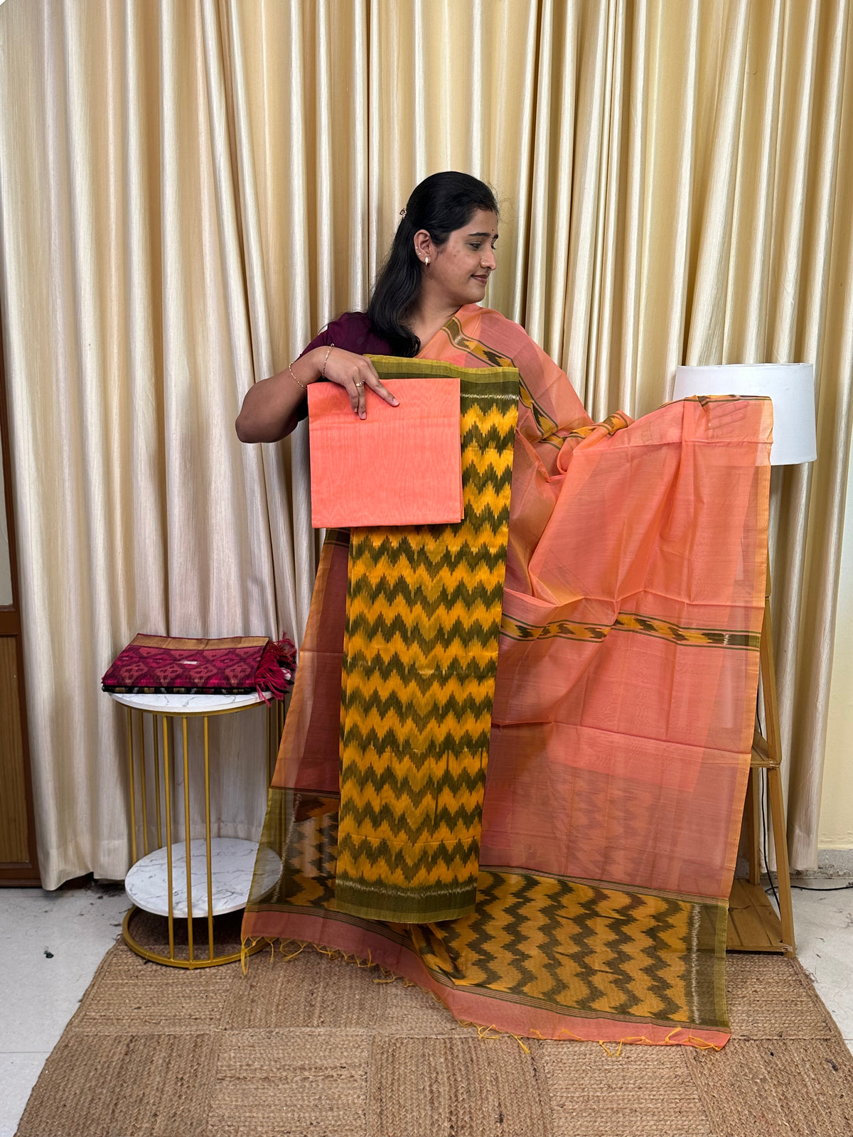 Handloom Pochampalli Sico 3 piece set -KHP 131