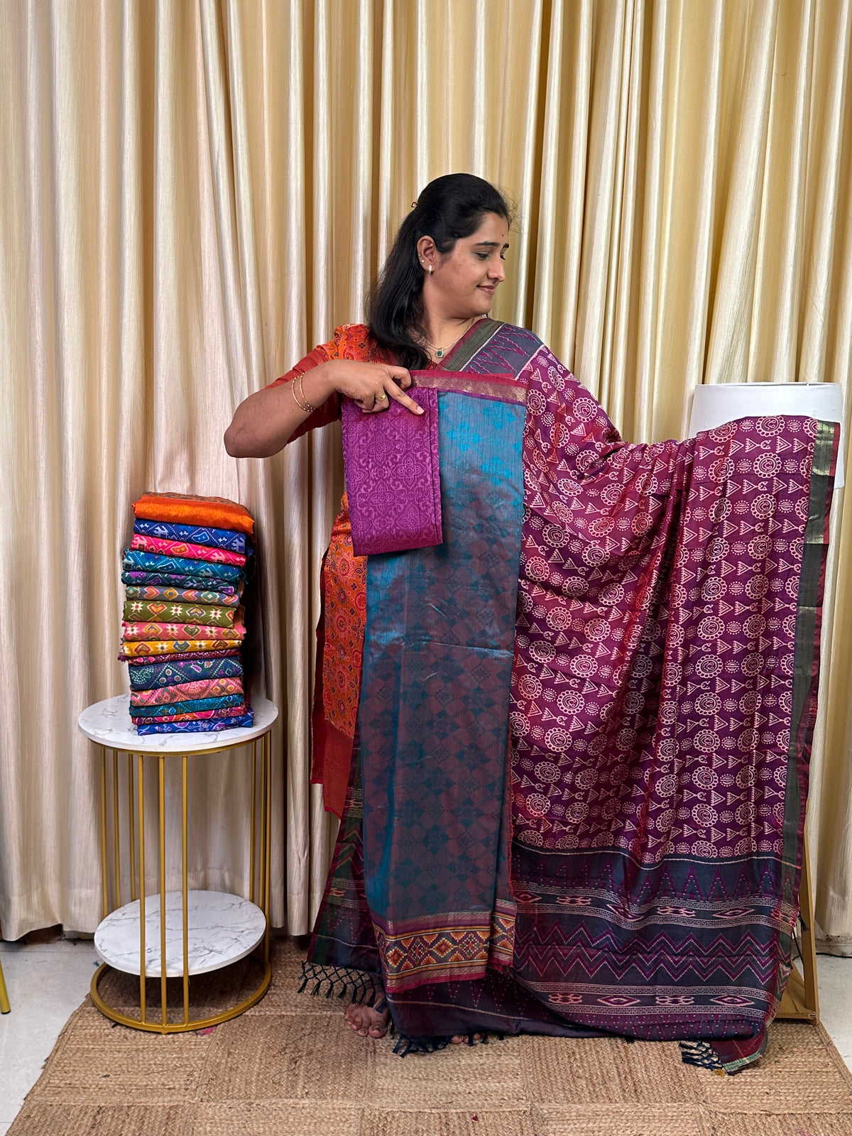 Patola semi silk 3 piece set - SP75