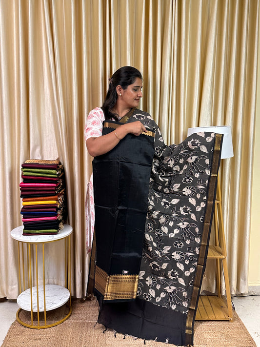 Handloom Mangalgiri Top kalamkari Duppatta-MG7