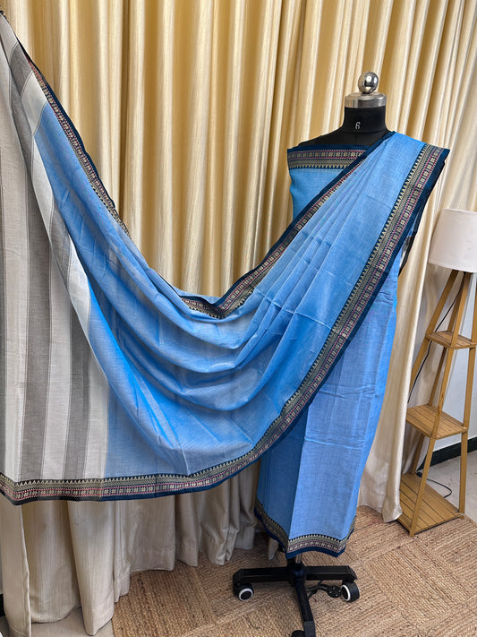 Narayanpet  star border Dress material (4.5m Top)-Nakshi 4