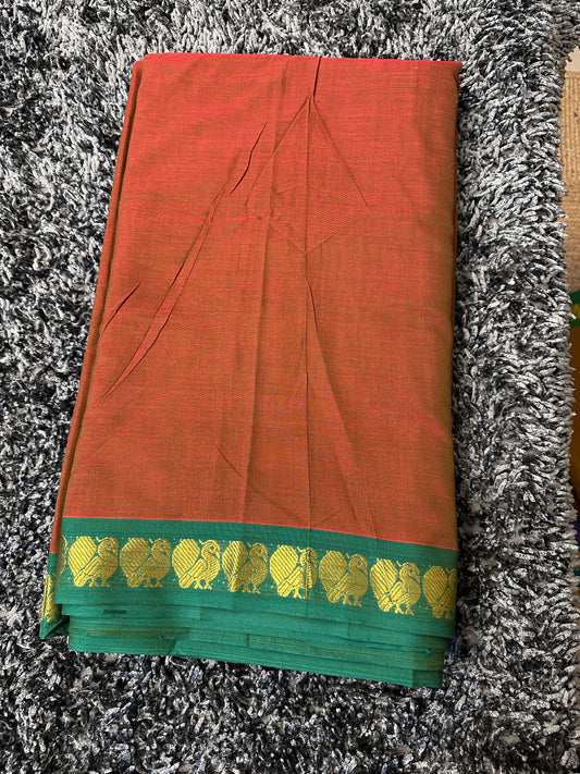 Narayanpet Mayil border  fabric 1 meter cut  - 5