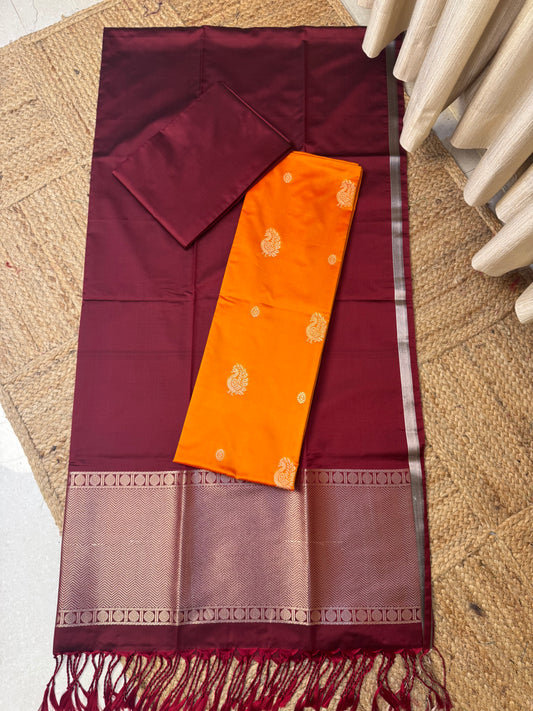 Premium semi soft silk 3 piece set -psc25