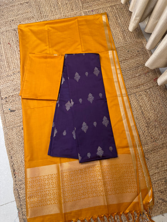 Premium semi soft silk 3 piece set -psc28