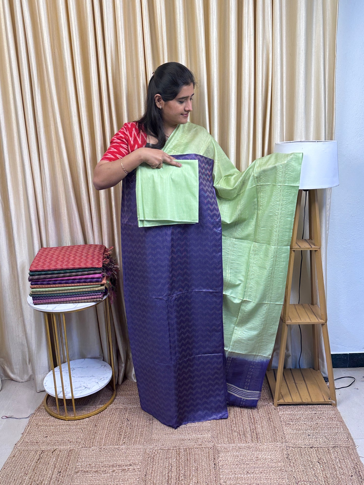 Semi Matka Tussar 3 piece set-TTC4