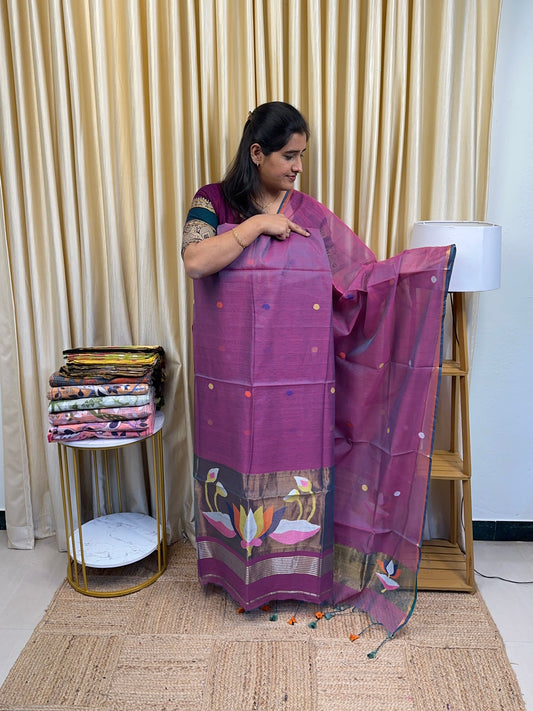 Muslin Jamdhani Handwork Lotus-7