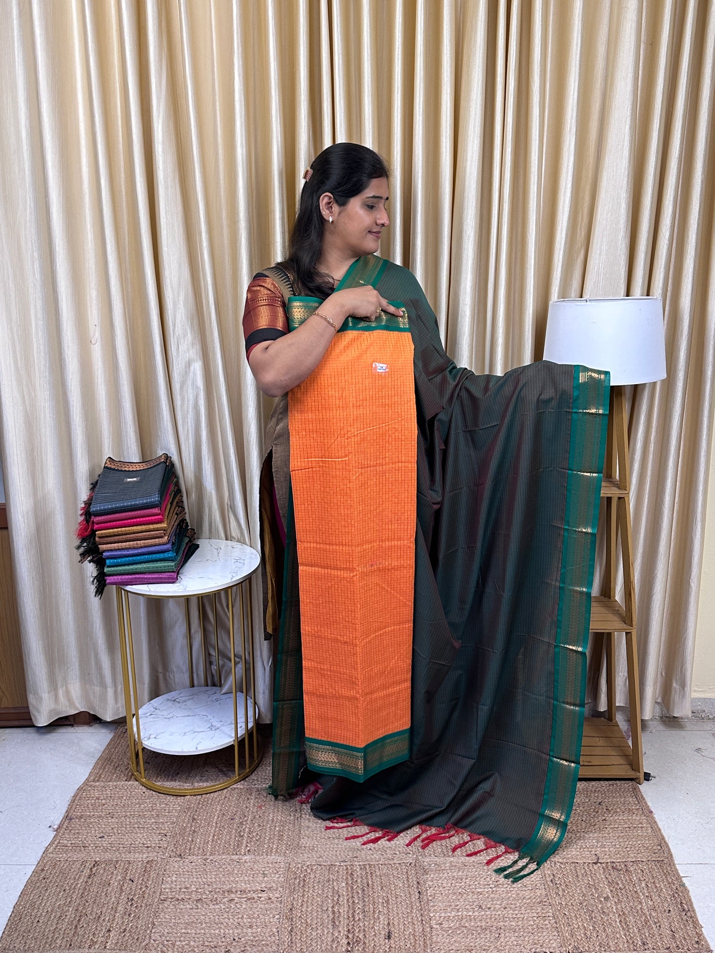 Kalyani checks silk by cotton 2 piece set - 20