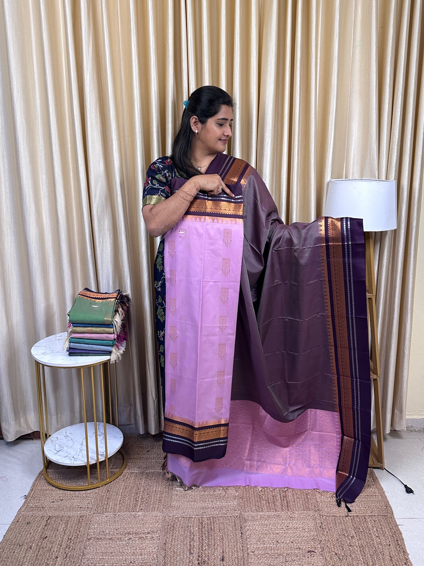 Semi Gadwal  soft silk 2 piece set-GWS28