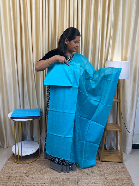 Matka Tussar inspired salwar suit [turquoise]