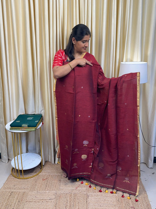 Linen jamdhani [Handwork] sunflower -5