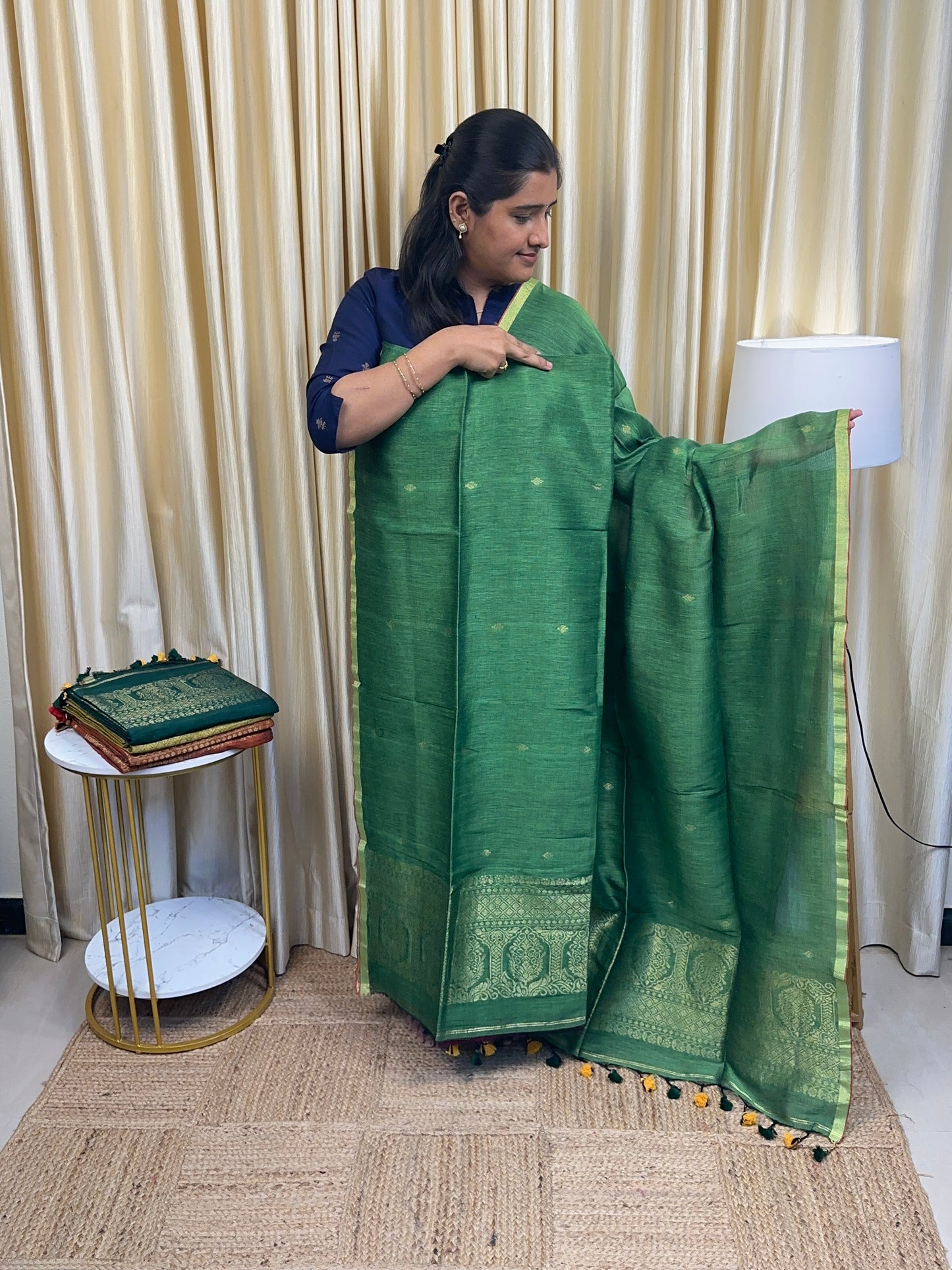 Linen banarasi Jamdhani [handwork]-7