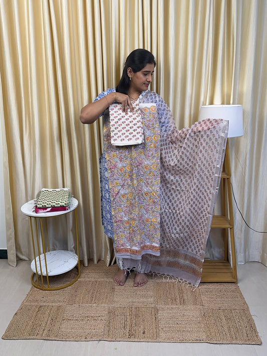 Jaipur cotton Salwar suit with Kota duppata-7