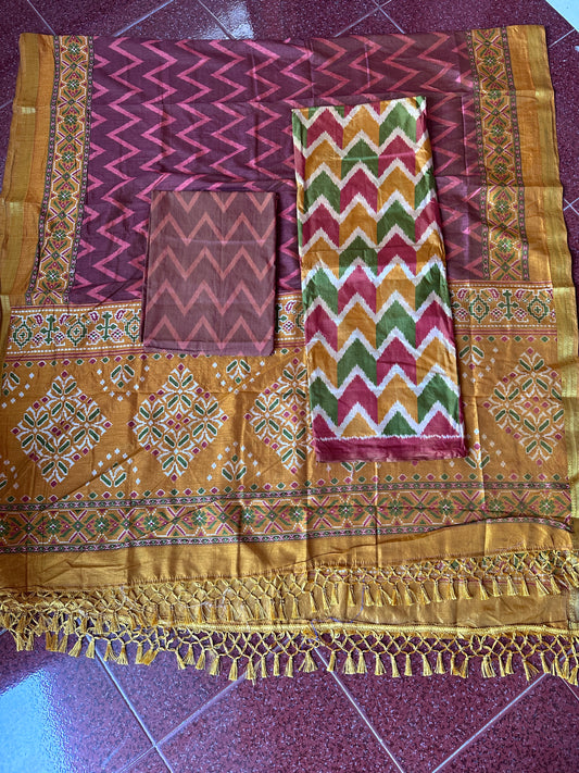 Patola 3 piece set [silk by cotton]ZZ2