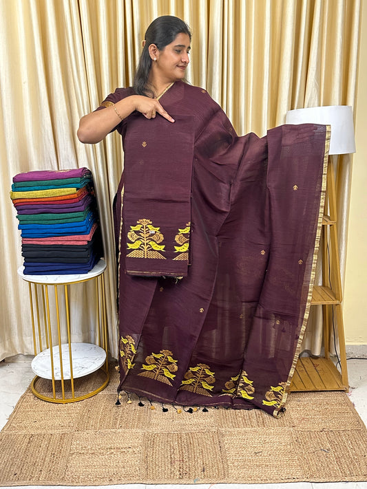 Linen Banarasi Jamdhani handloom JAM66