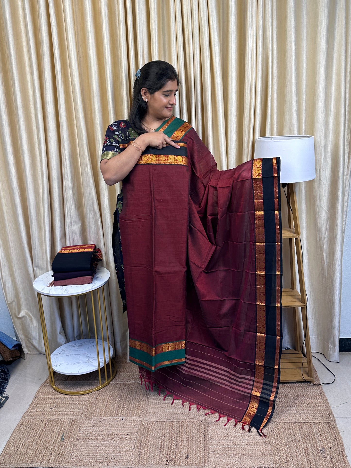 Narayanpet Ganga Jamuna border dress material (4.5m top) - NGJ 5