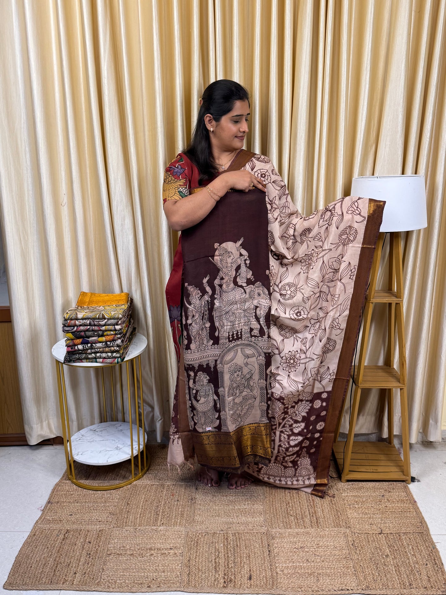 Kanchi Border Kalamkari 2 piece set-Kanchi1