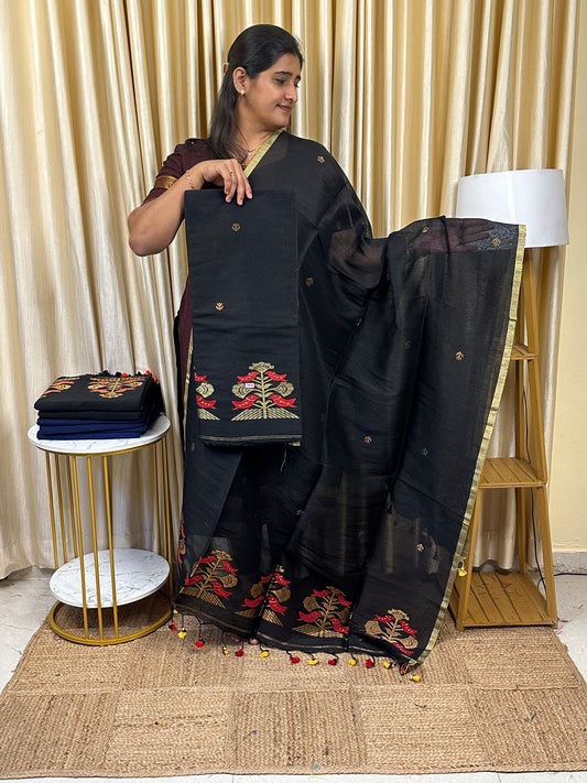 Linen Banarasi Jamdhani handloom JAM84